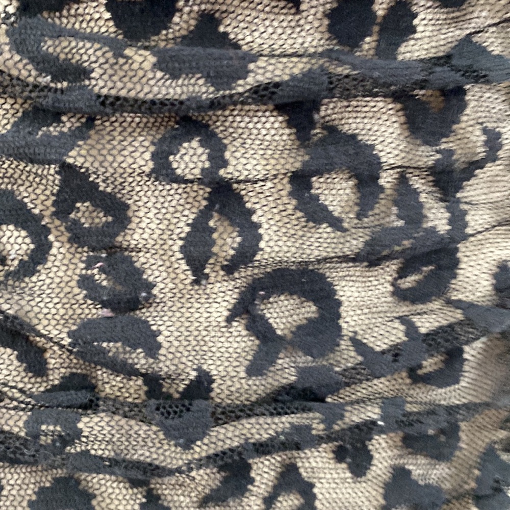 🌹Forever 21 Animal Print Design Stretch Lace Ruched Front Dress - Picture 7 of 8